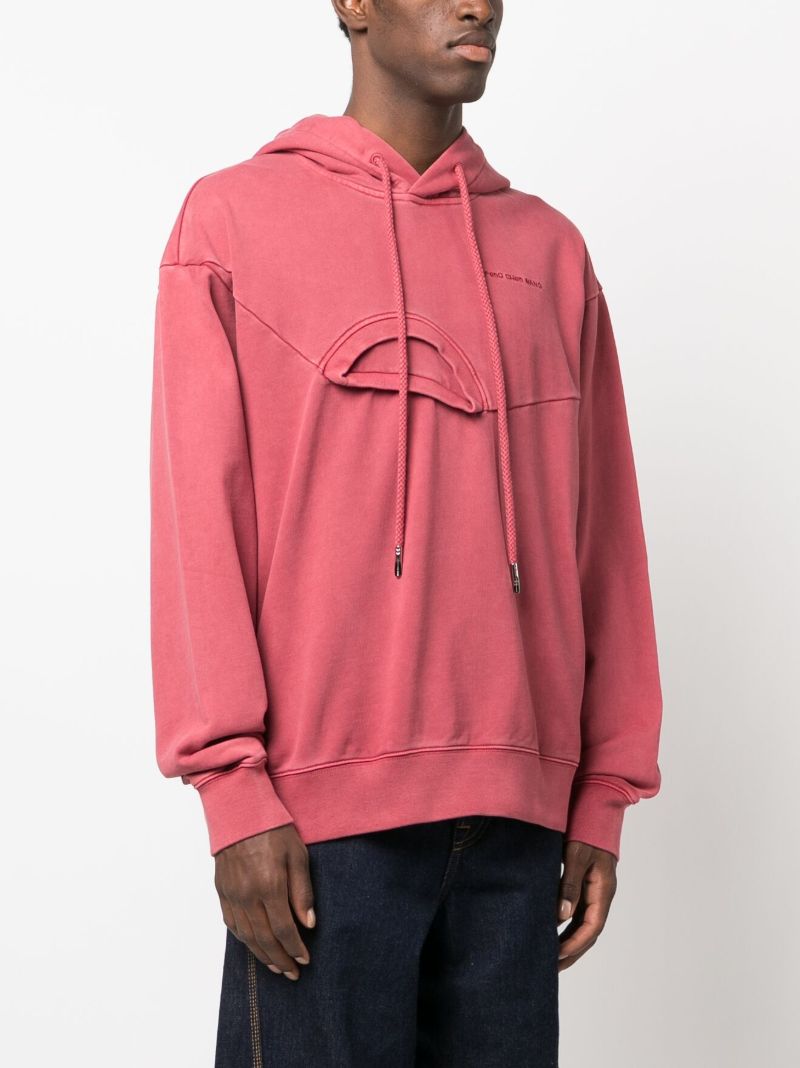 Pink Double-collar Cotton Hoodie