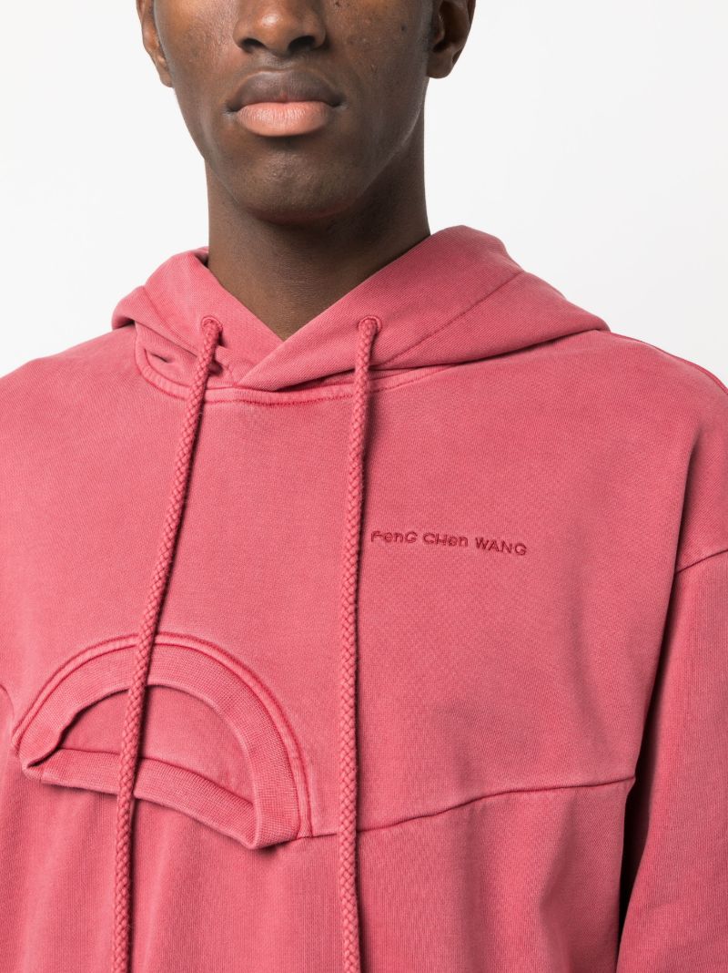Pink Double-collar Cotton Hoodie