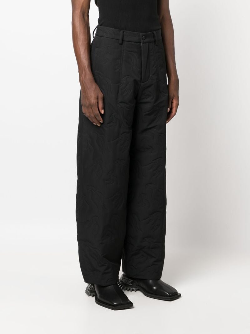 Black Deconstructed Wide-leg Trousers