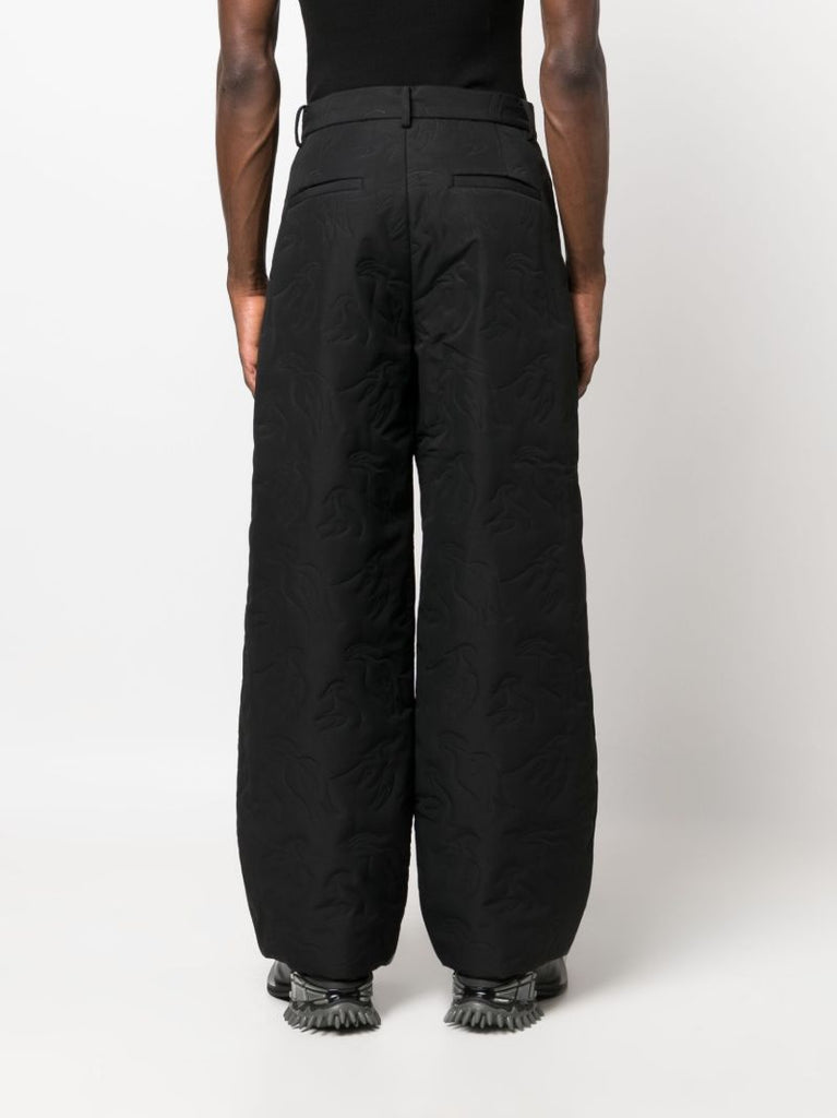 Black Deconstructed Wide-leg Trousers