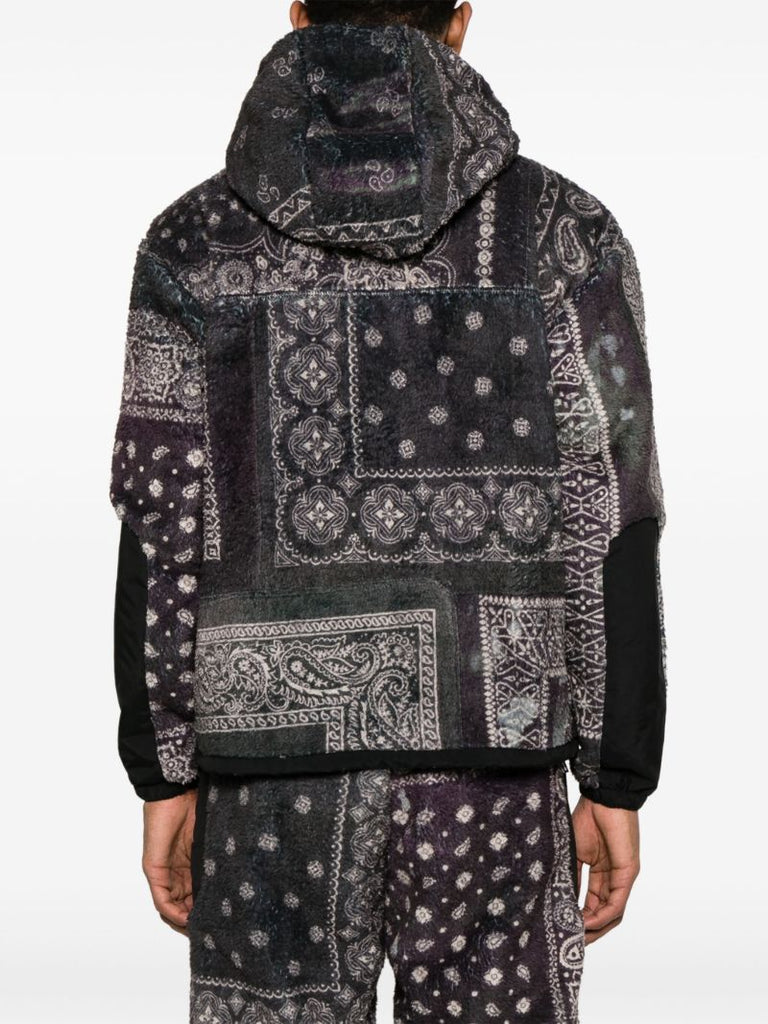 Black Bandana-print Fleece Jacket