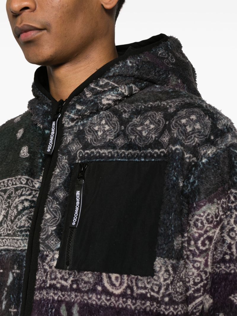 Black Bandana-print Fleece Jacket