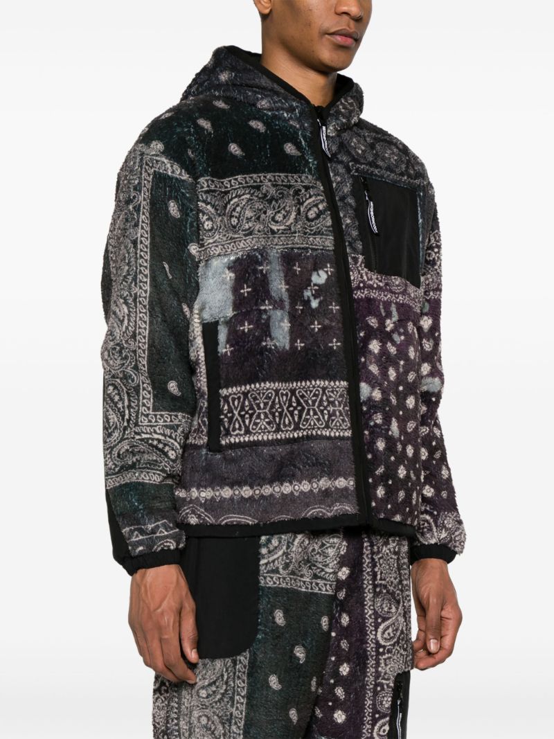 Black Bandana-print Fleece Jacket