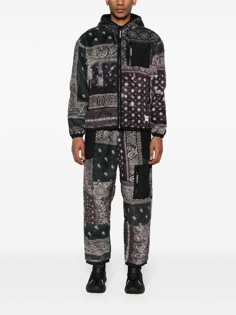 Black Bandana-print Fleece Jacket