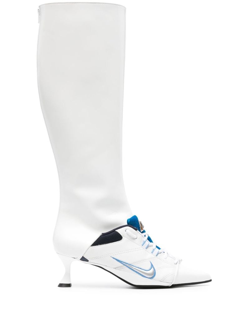 White Furiosa Panelled Leather Boots
