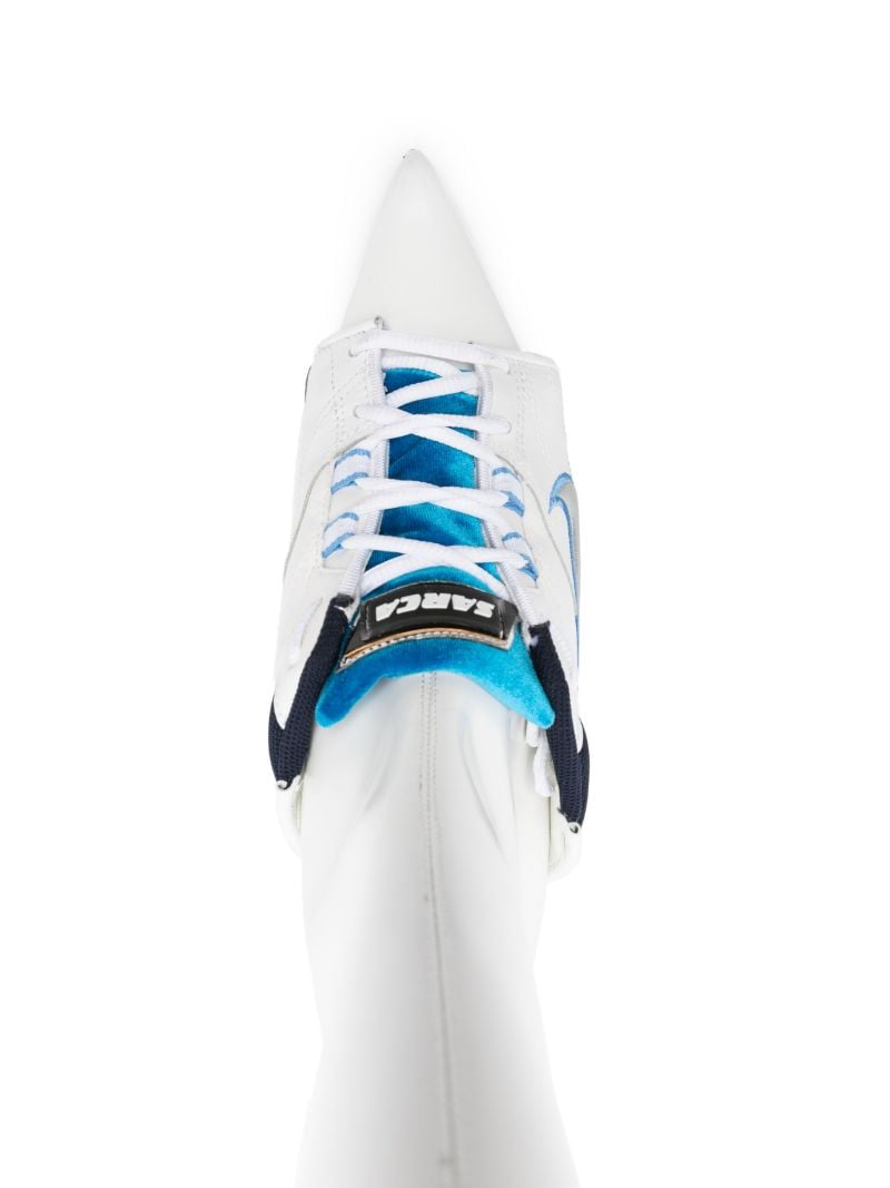 White Furiosa Panelled Leather Boots
