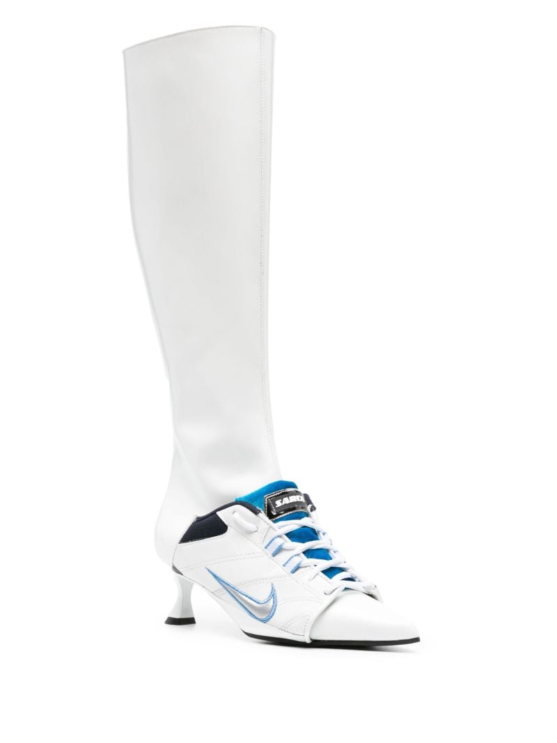 White Furiosa Panelled Leather Boots