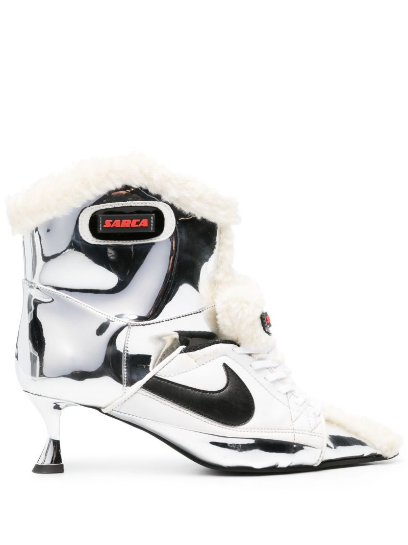 Silver Teddy Panelled Ankle Boots