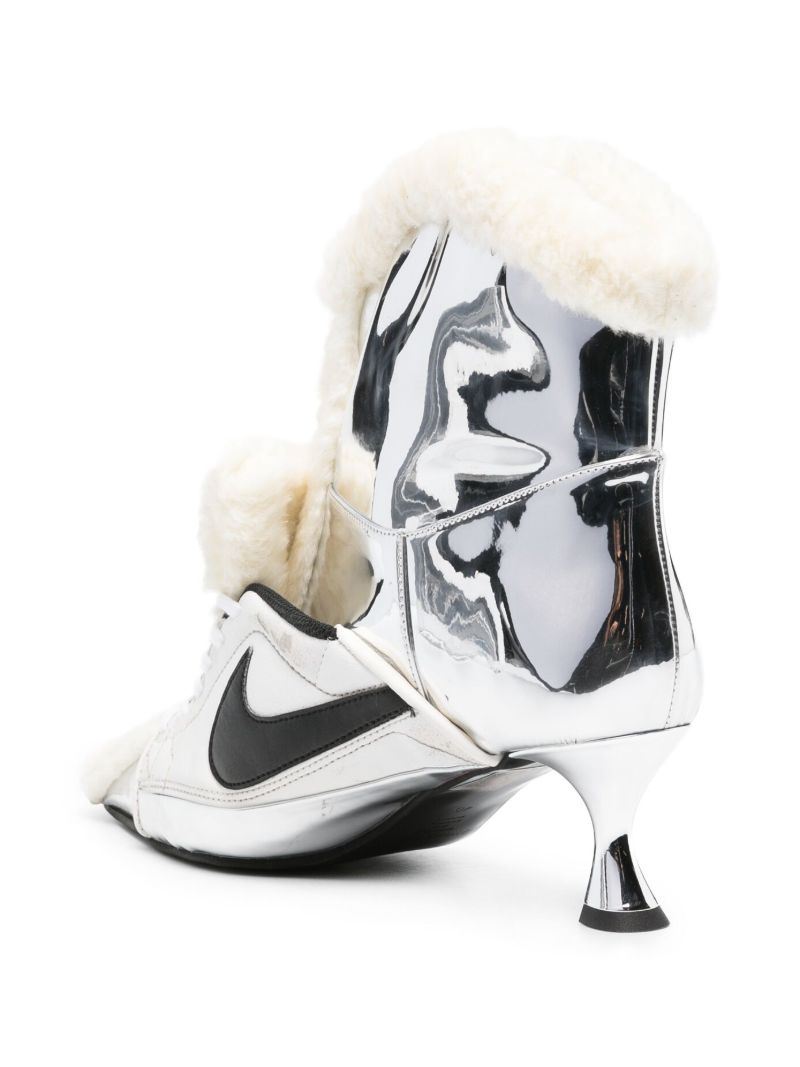Silver Teddy Panelled Ankle Boots