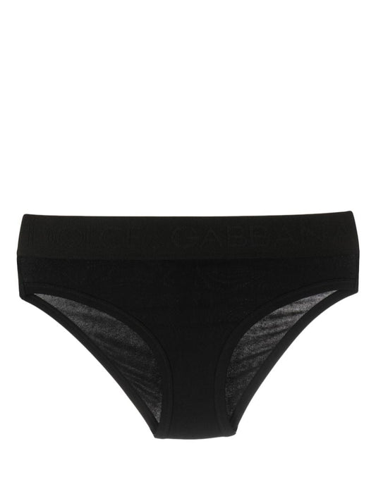 Black Logo-waistband Briefs