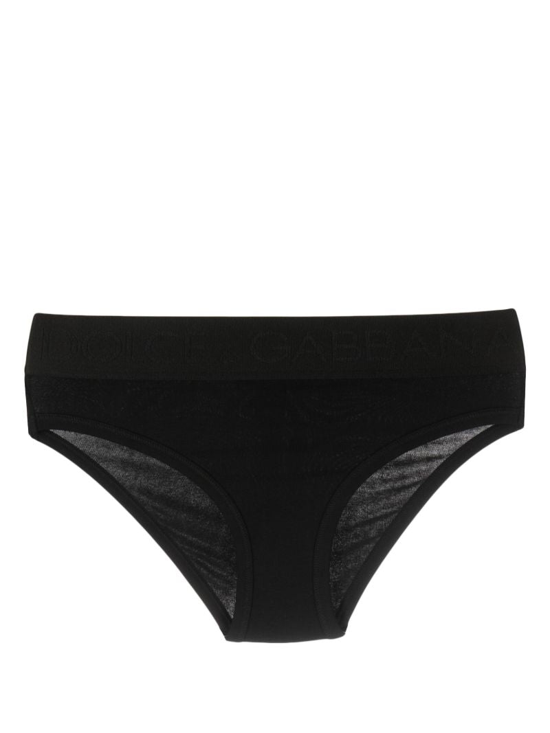 Black Logo-waistband Briefs
