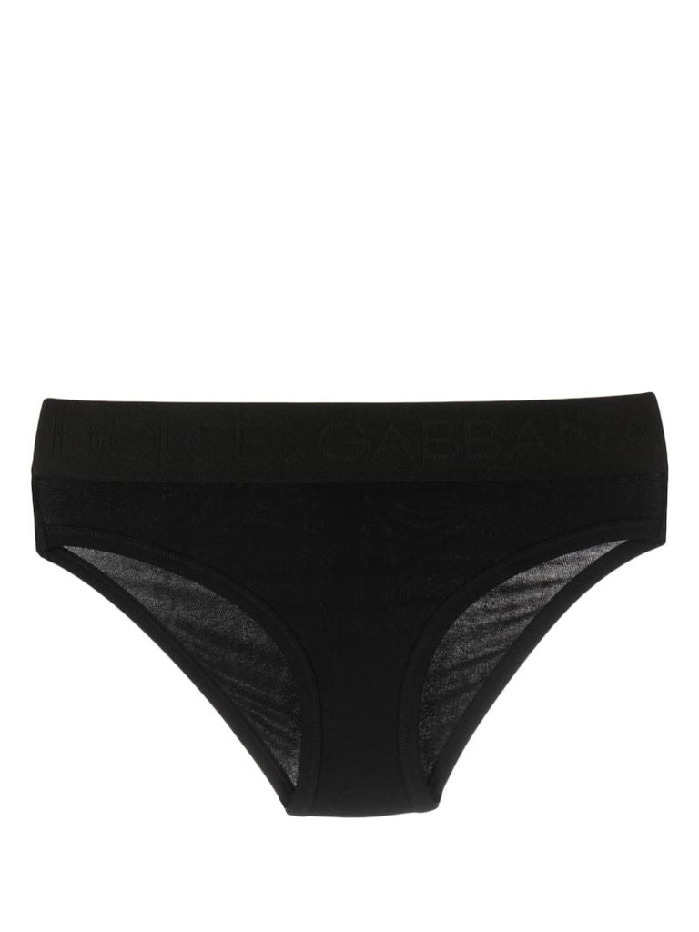 Black Logo-waistband Briefs