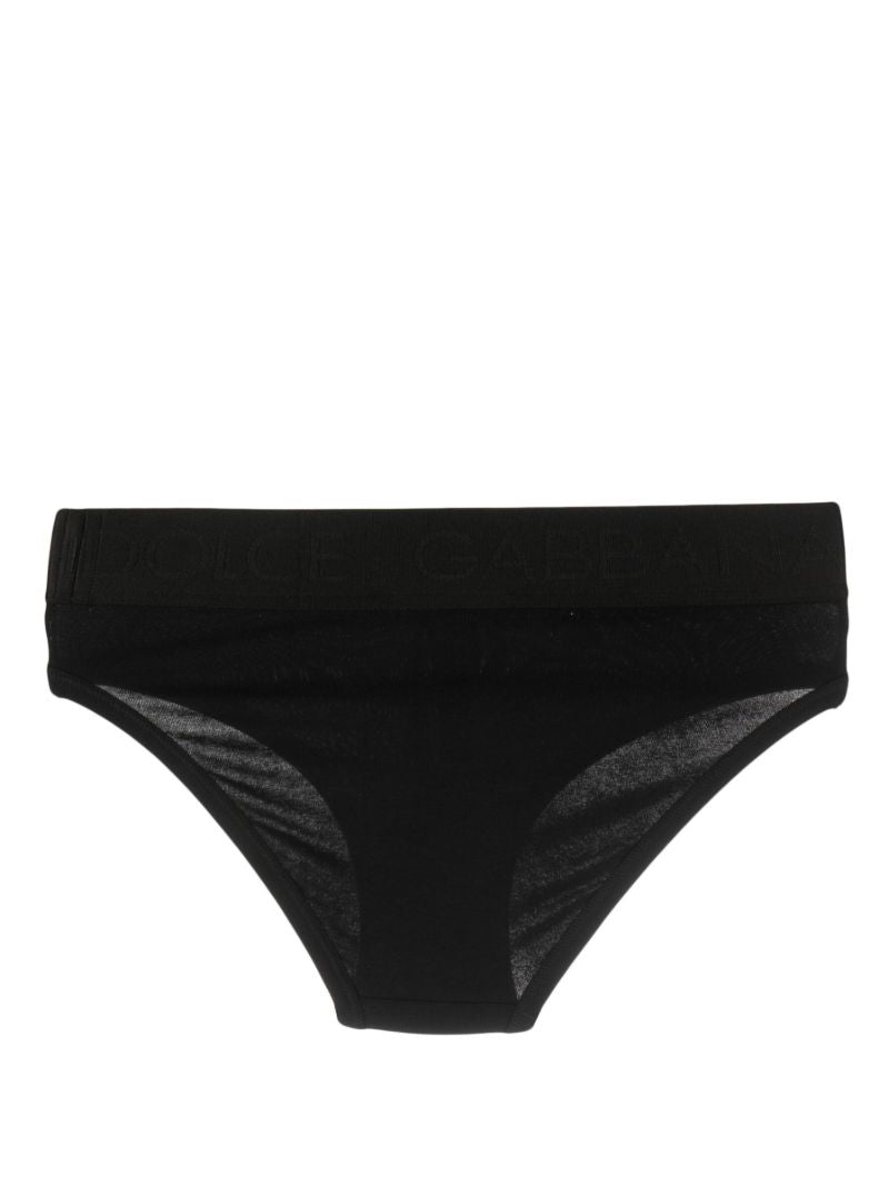 Black Logo-waistband Briefs