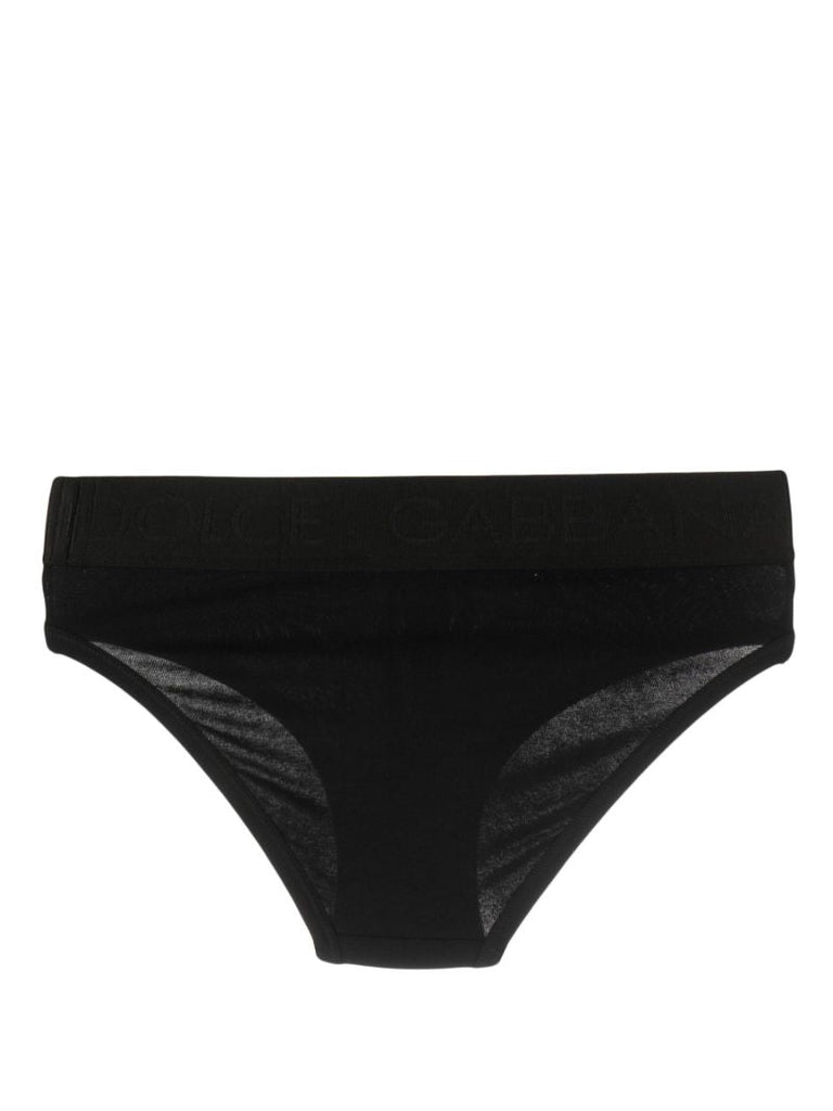 Black Logo-waistband Briefs