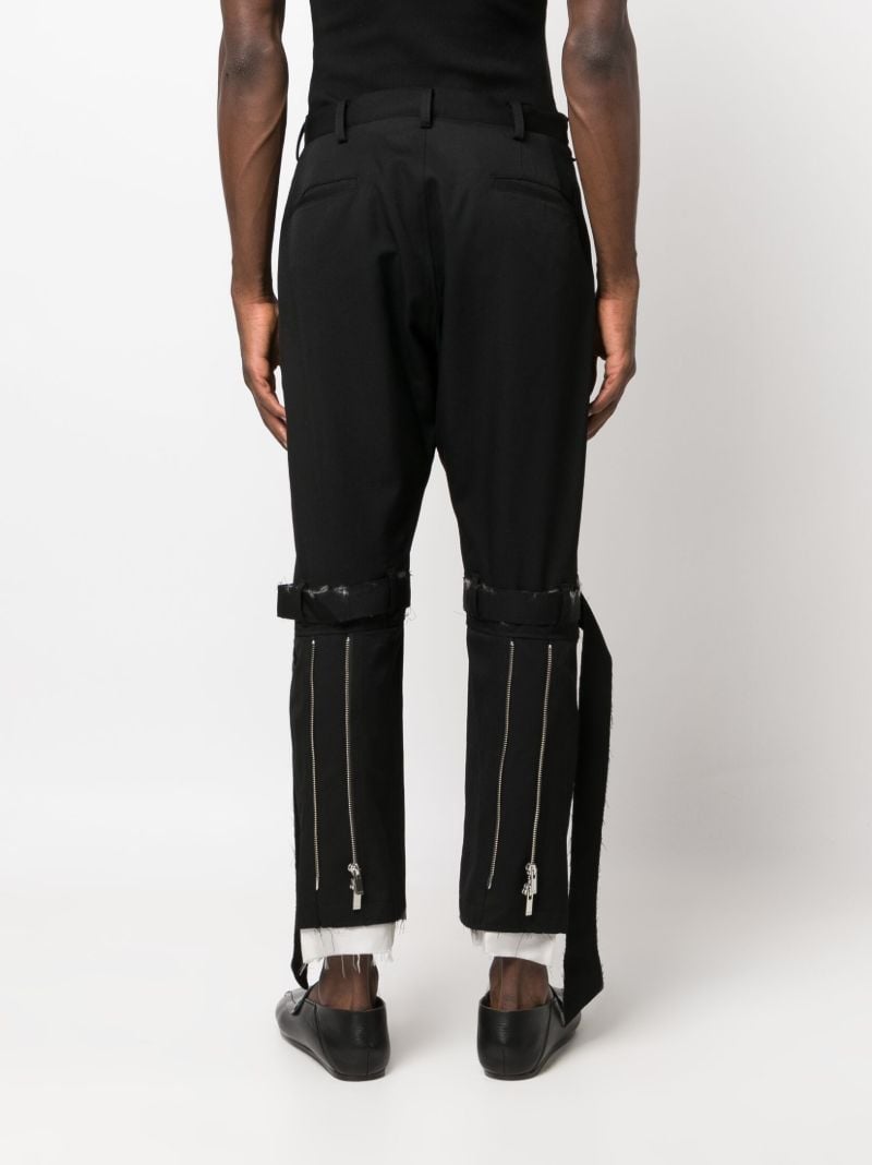 Black Buckled Wool Trousers