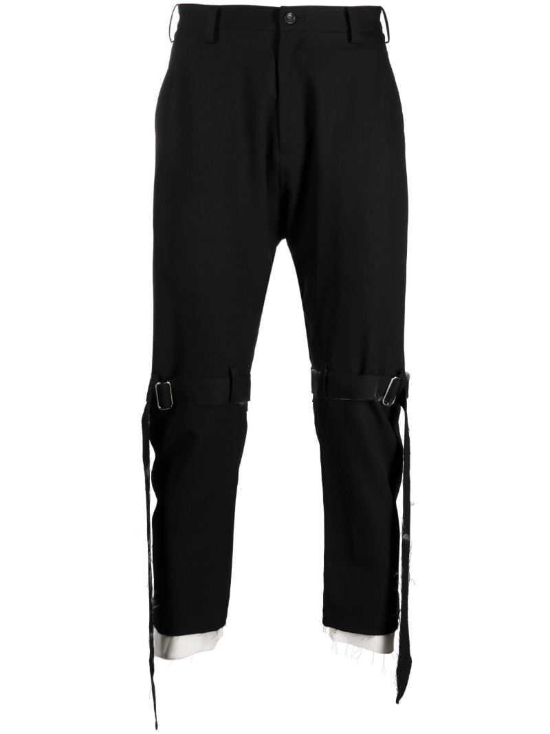 Black Buckled Wool Trousers