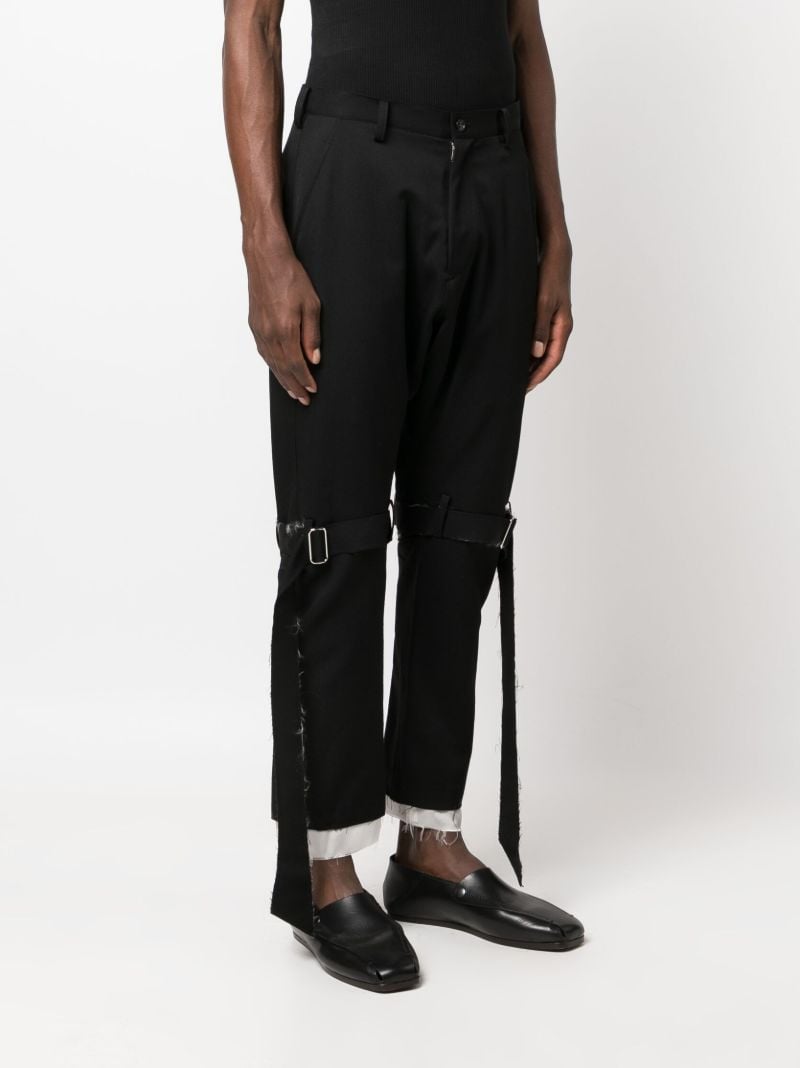 Black Buckled Wool Trousers