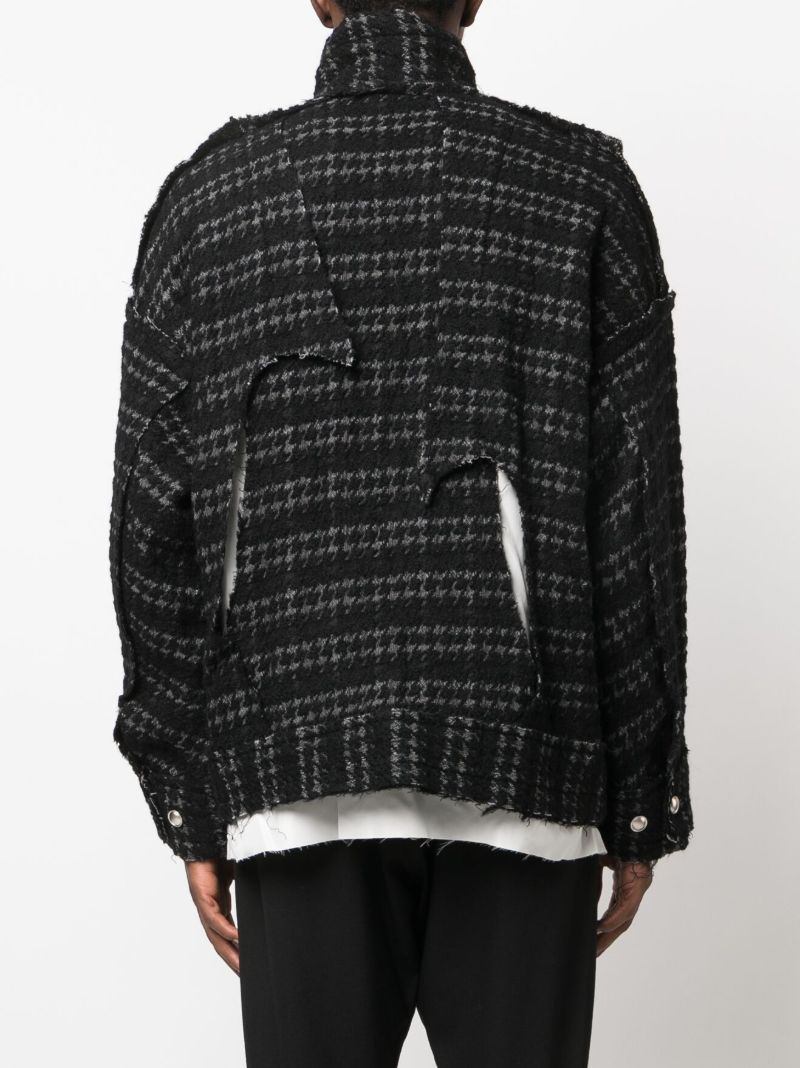Black Deconstructed Houndstooth Jacket