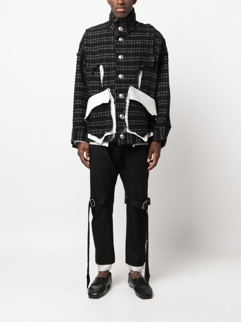 Black Deconstructed Houndstooth Jacket