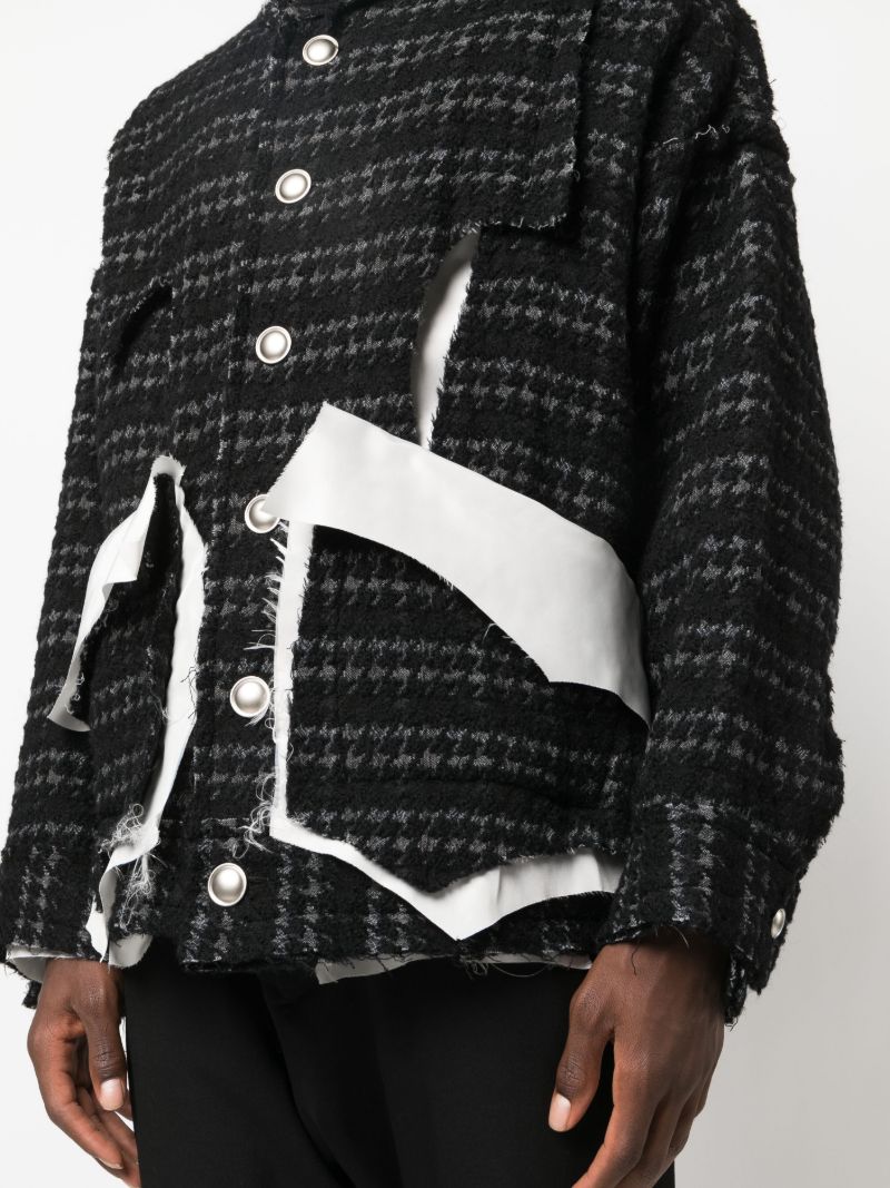 Black Deconstructed Houndstooth Jacket