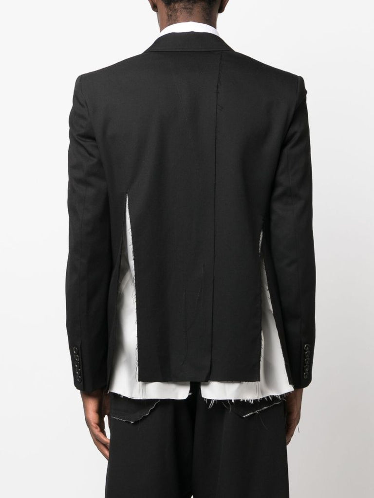 Black Deconstructed Wool Blazer