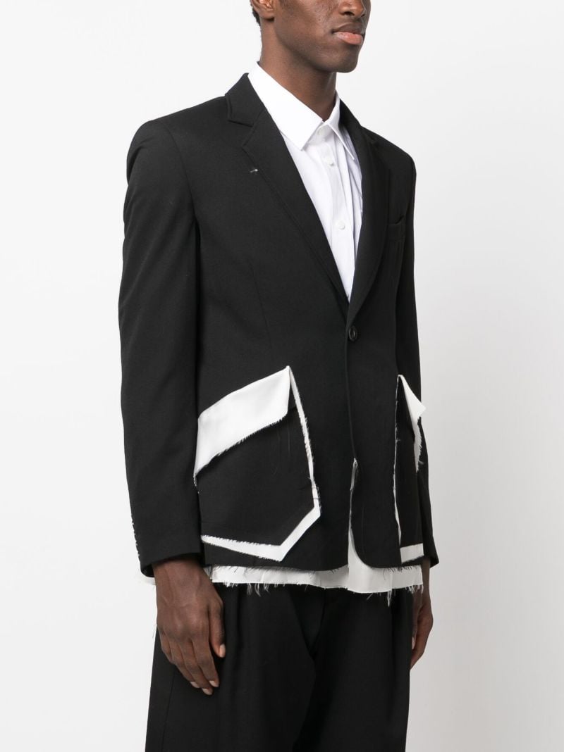 Black Deconstructed Wool Blazer