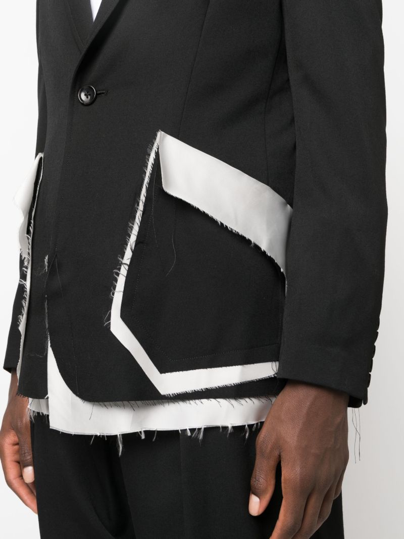 Black Deconstructed Wool Blazer