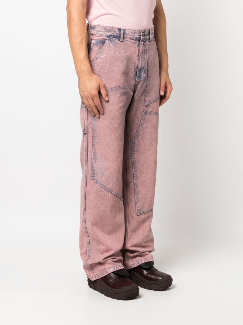 Pink Wax-coated Carpenter Jeans