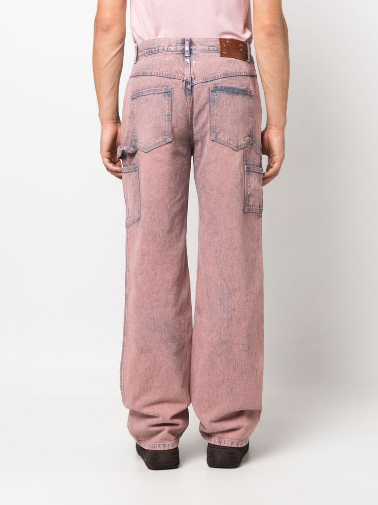 Pink Wax-coated Carpenter Jeans
