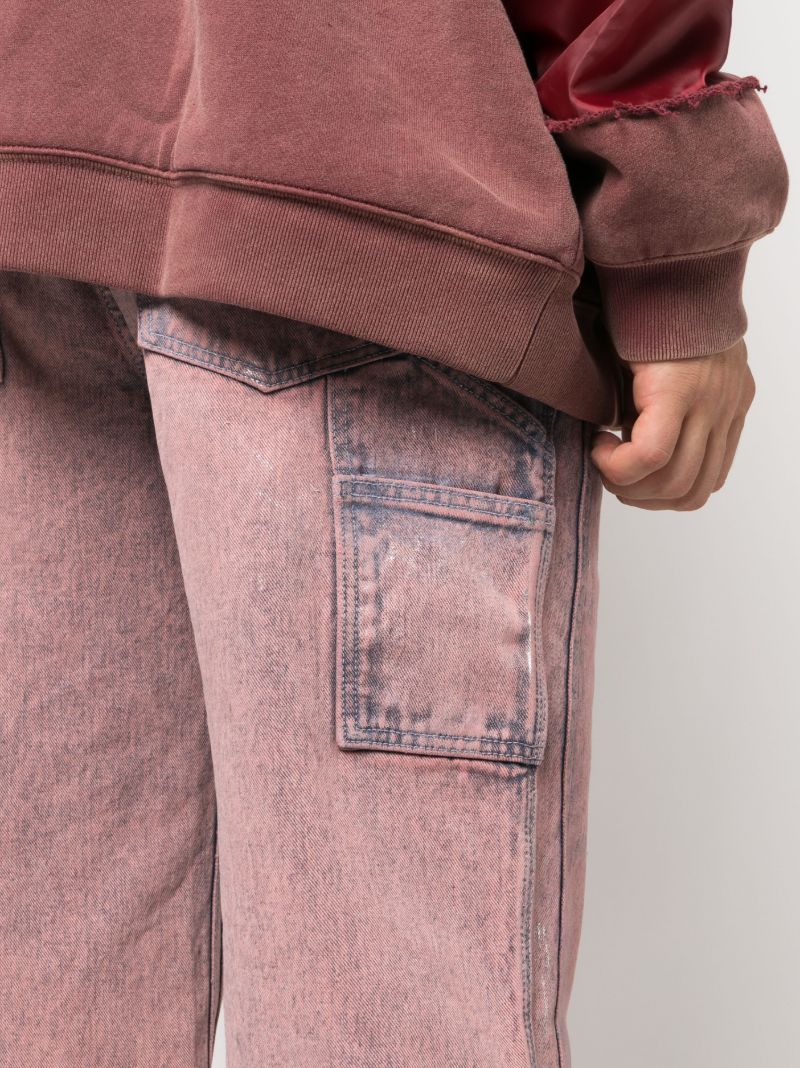 Pink Wax-coated Carpenter Jeans