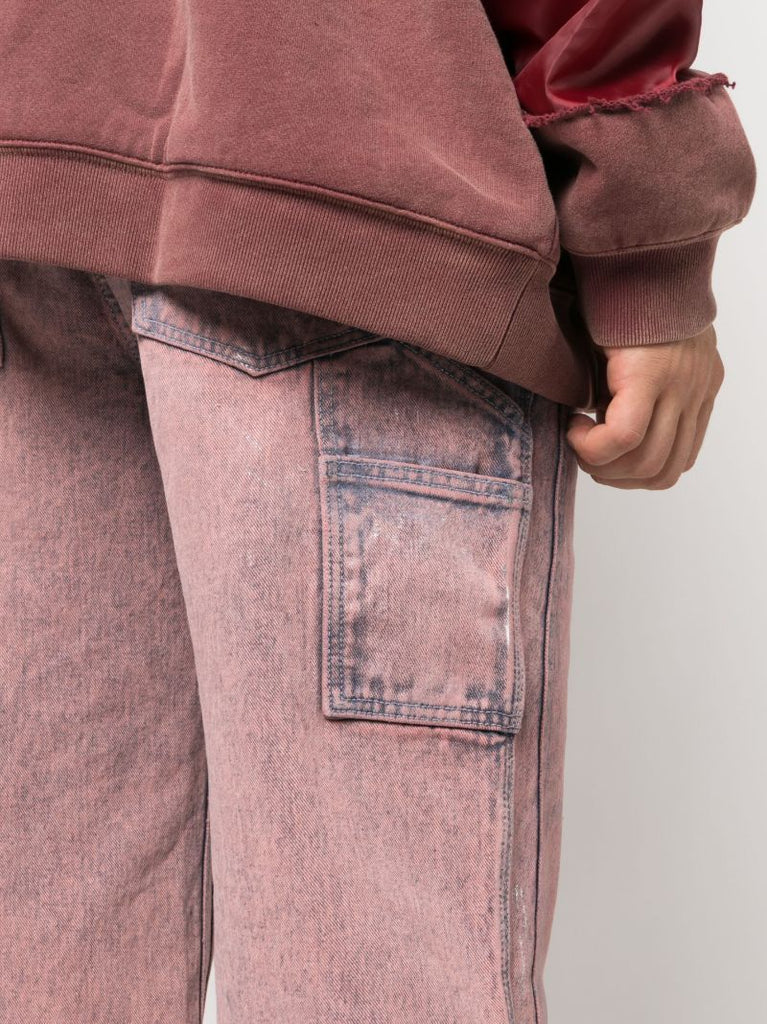 Pink Wax-coated Carpenter Jeans