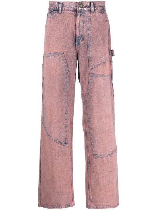 Pink Wax-coated Carpenter Jeans