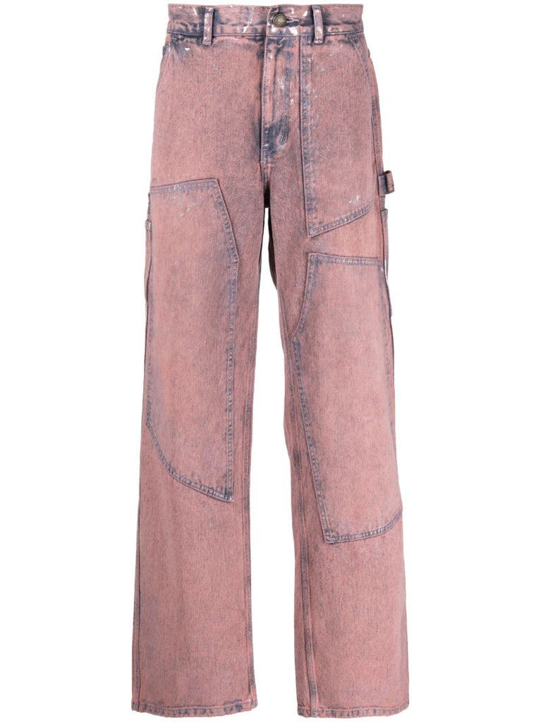 Pink Wax-coated Carpenter Jeans