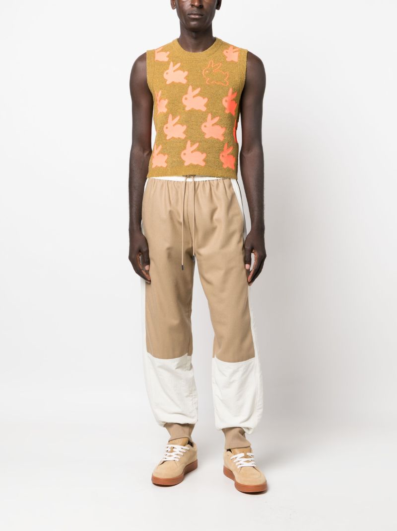 Brown Bunny-jacquard Knitted Vest