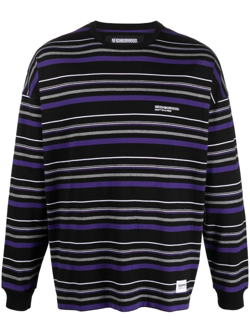 Multicoloured Border Stripe-print Top