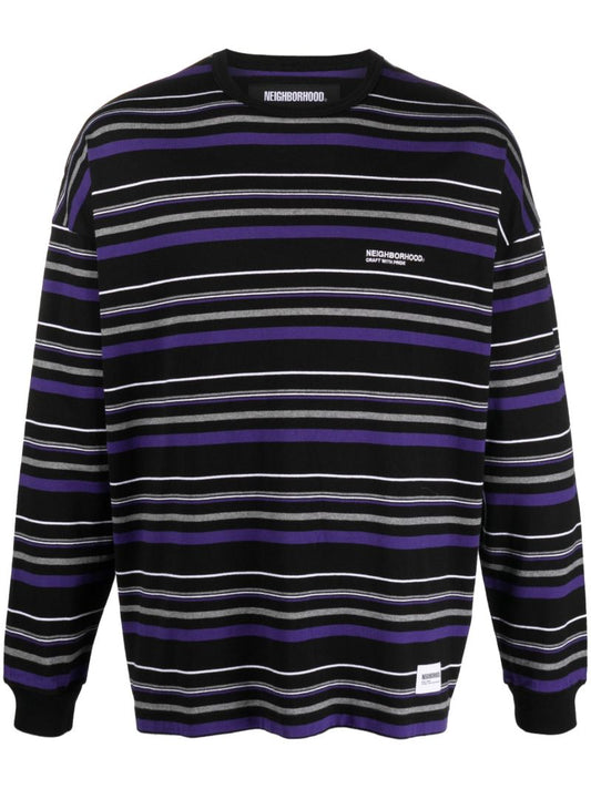 Multicoloured Border Stripe-print Top