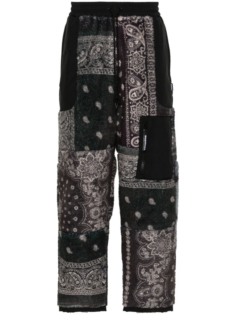 Black Bandana-print Fleece Track Pants
