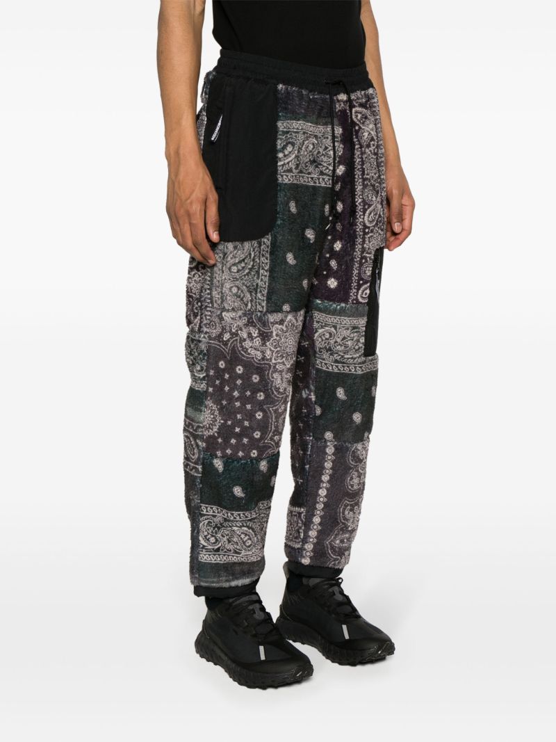 Black Bandana-print Fleece Track Pants