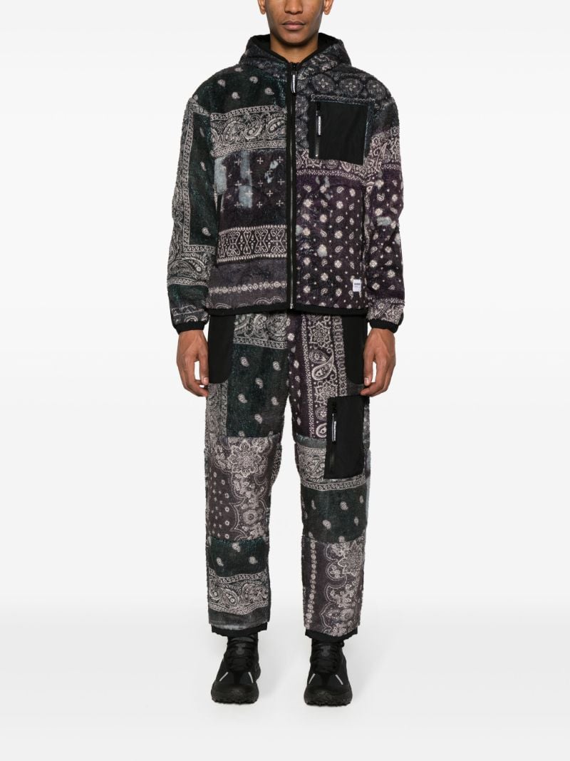 Black Bandana-print Fleece Track Pants