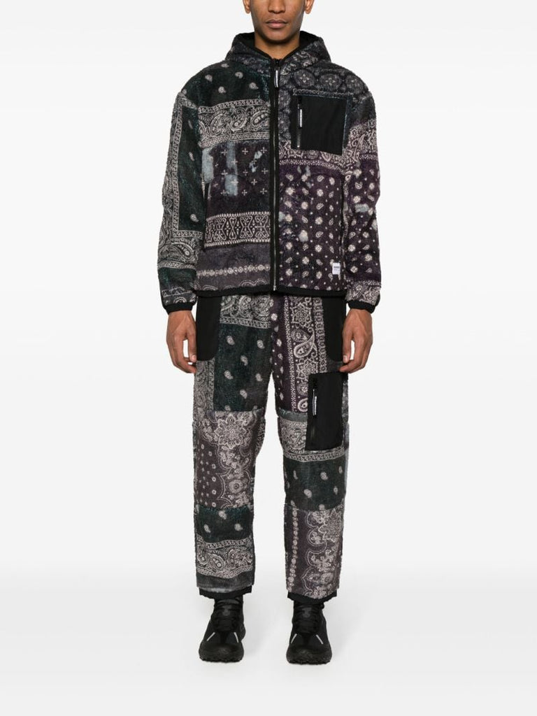 Black Bandana-print Fleece Track Pants