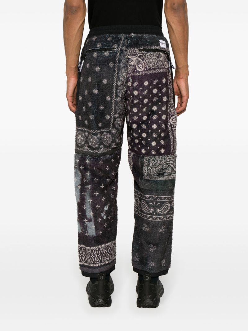 Black Bandana-print Fleece Track Pants