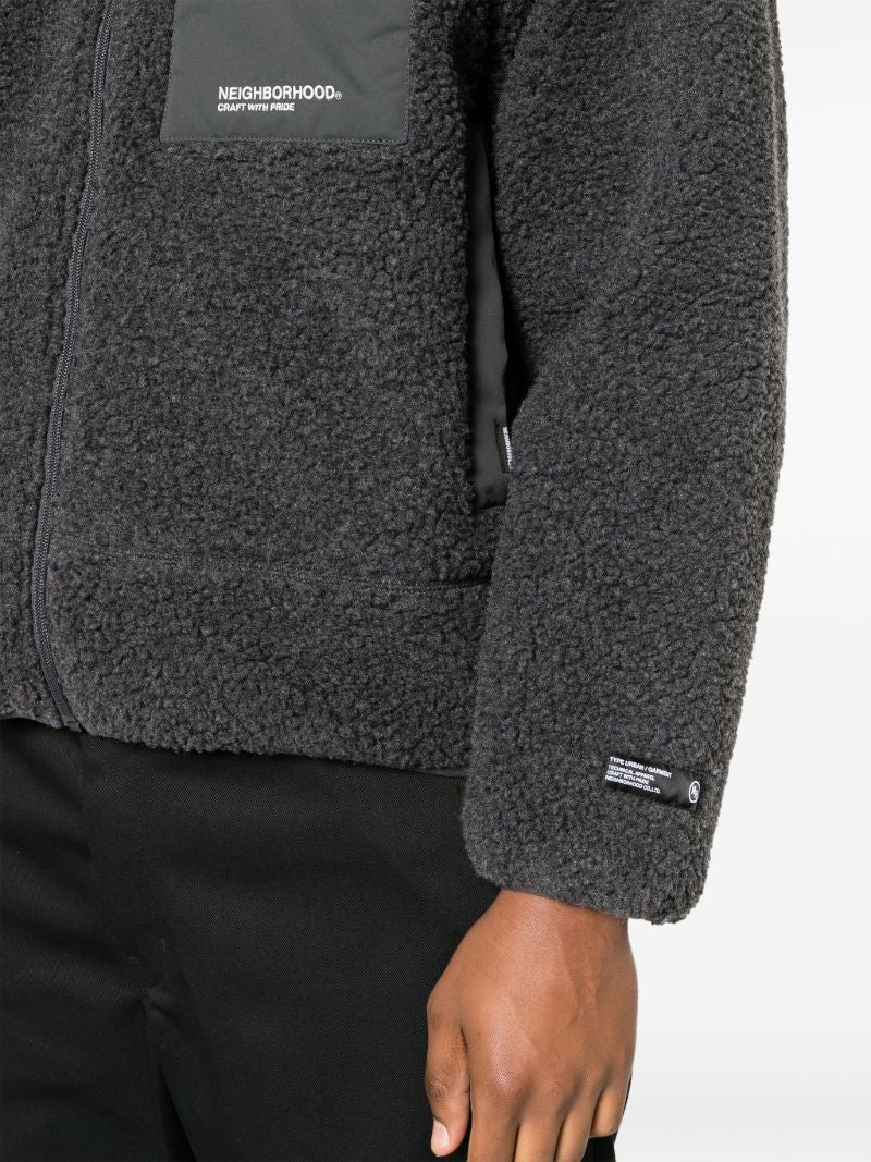 Grey Boa Fleece Jacket