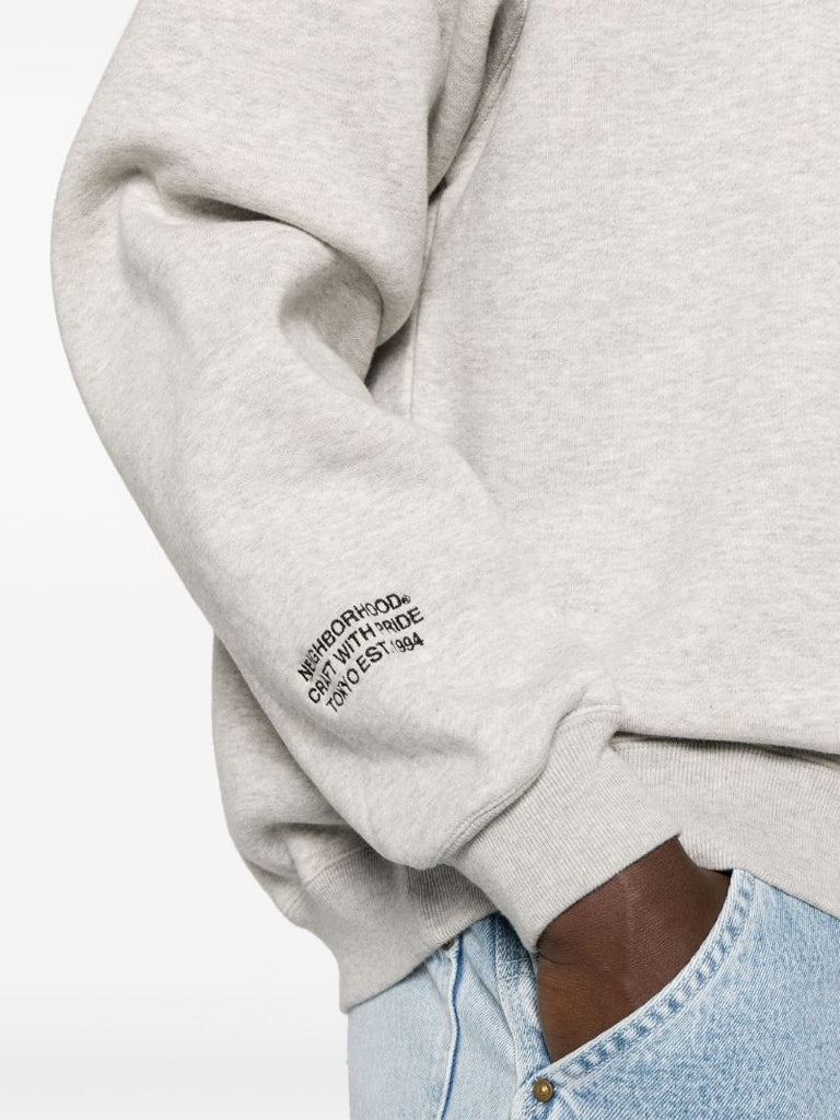 Grey Drop-shoulder Cotton Sweatshirt