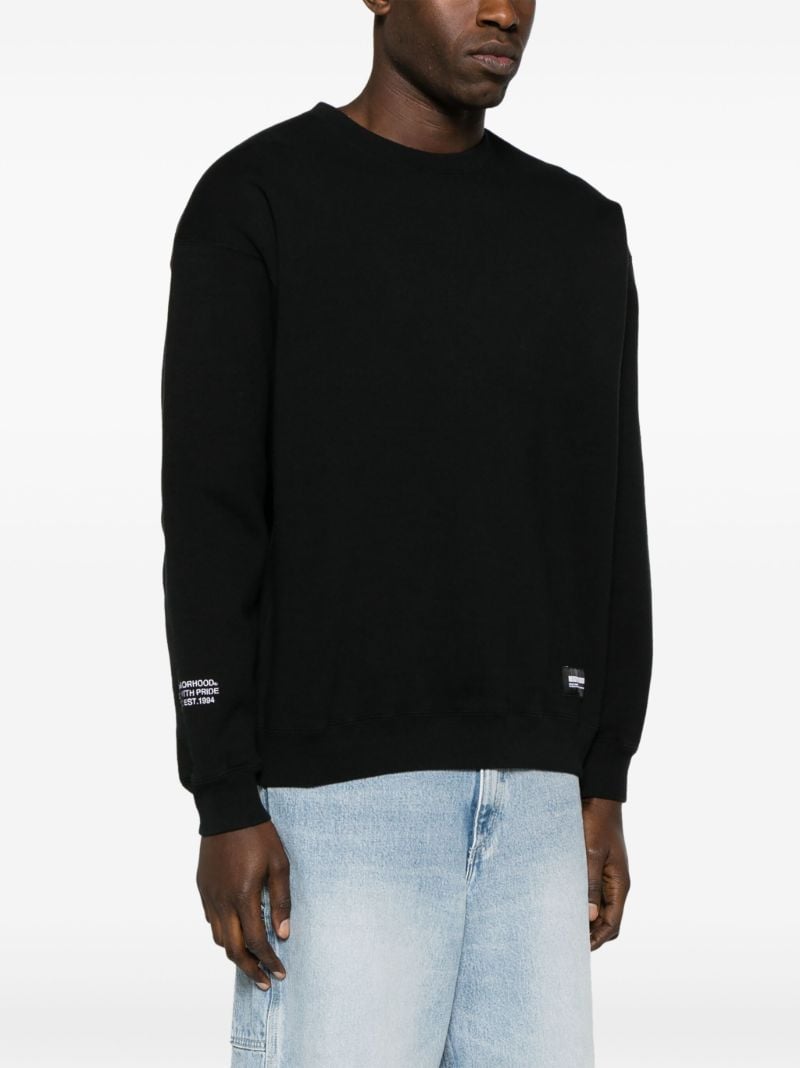 Black Drop-shoulder Cotton Sweatshirt