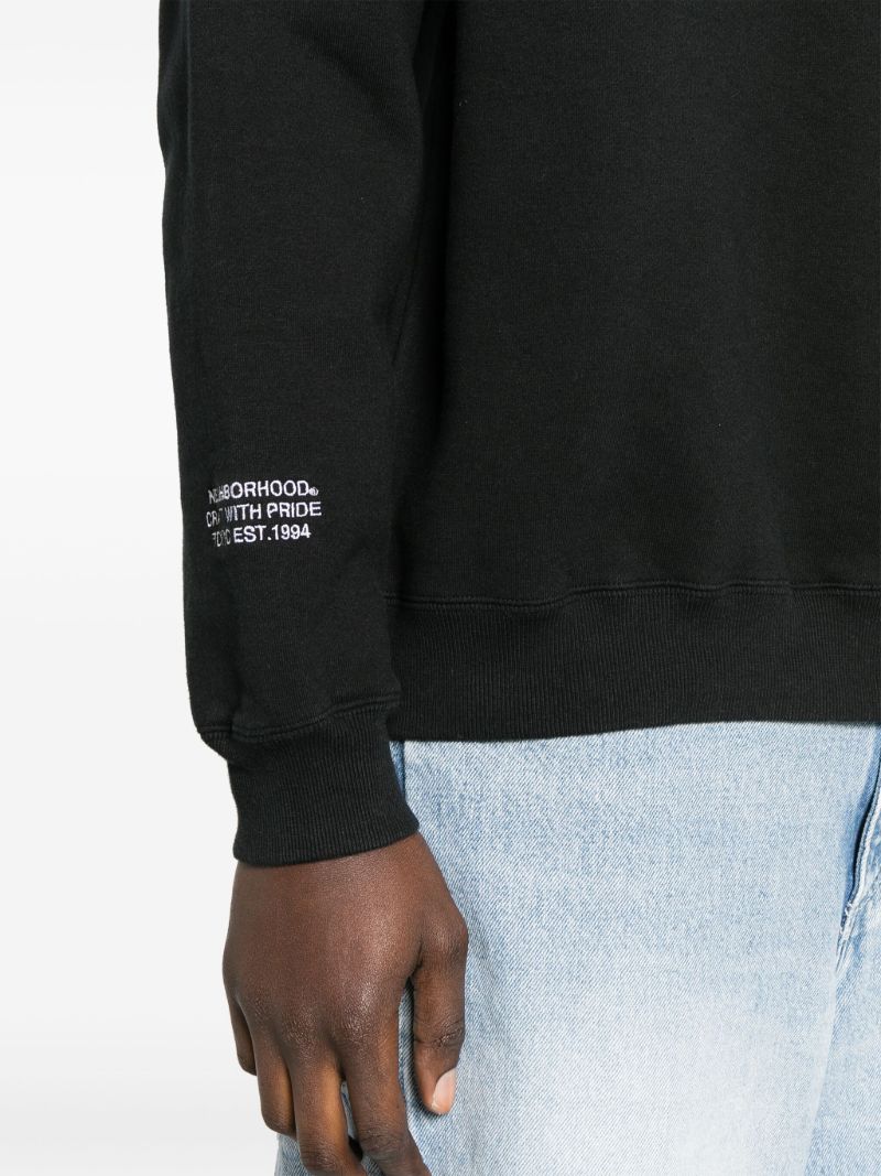 Black Drop-shoulder Cotton Sweatshirt