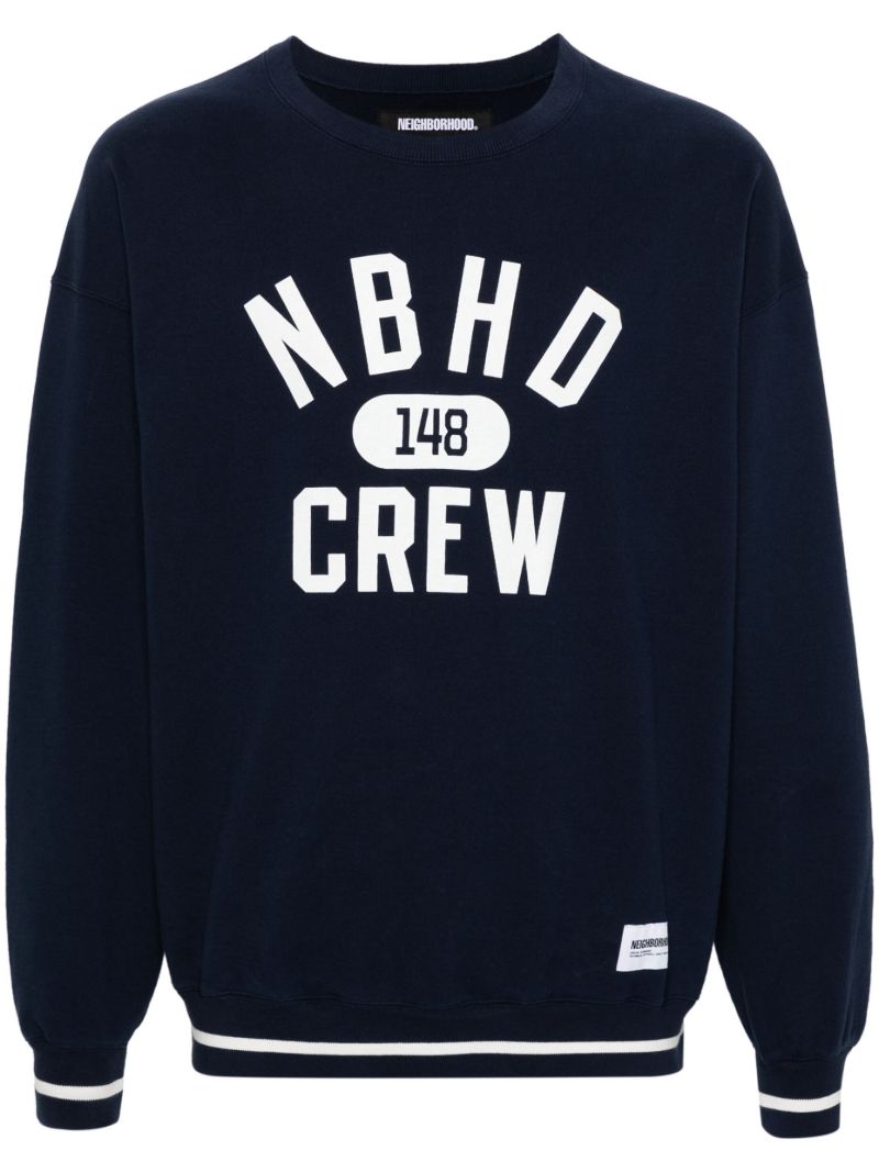 Blue College Cotton Sweatshirt