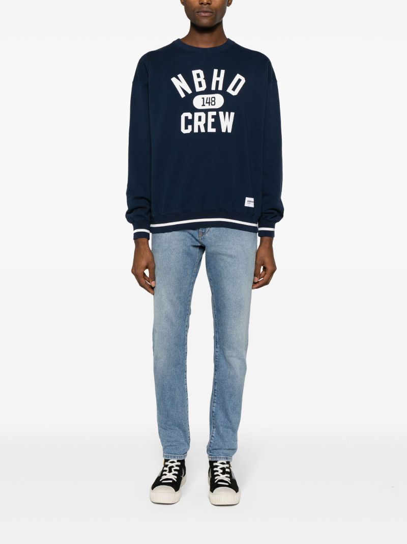 Blue College Cotton Sweatshirt