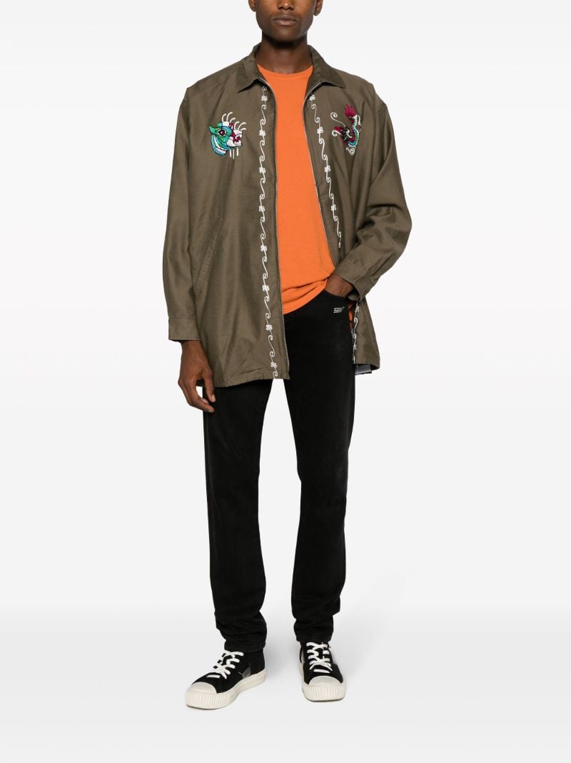 Green Souvenir Embroidered-motif Jacket