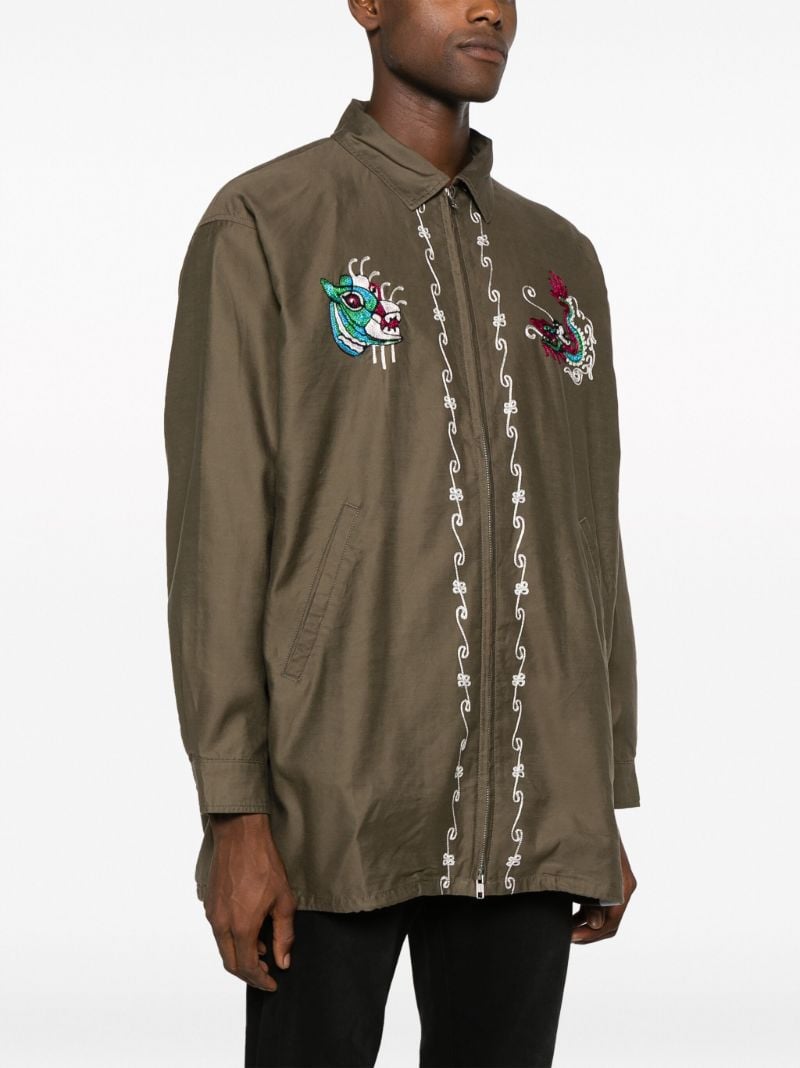 Green Souvenir Embroidered-motif Jacket