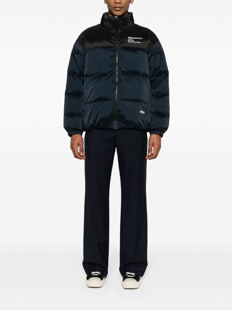 Blue Logo-embroidered Down Jacket